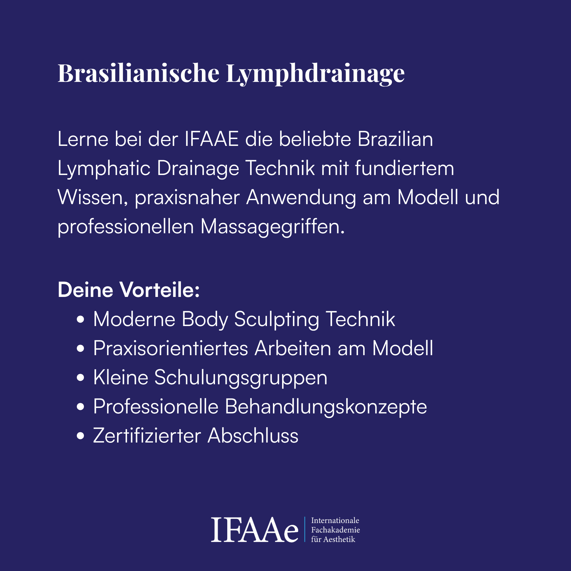 brasilianische lymphdrainage lernen tageskurs mit zertifikat