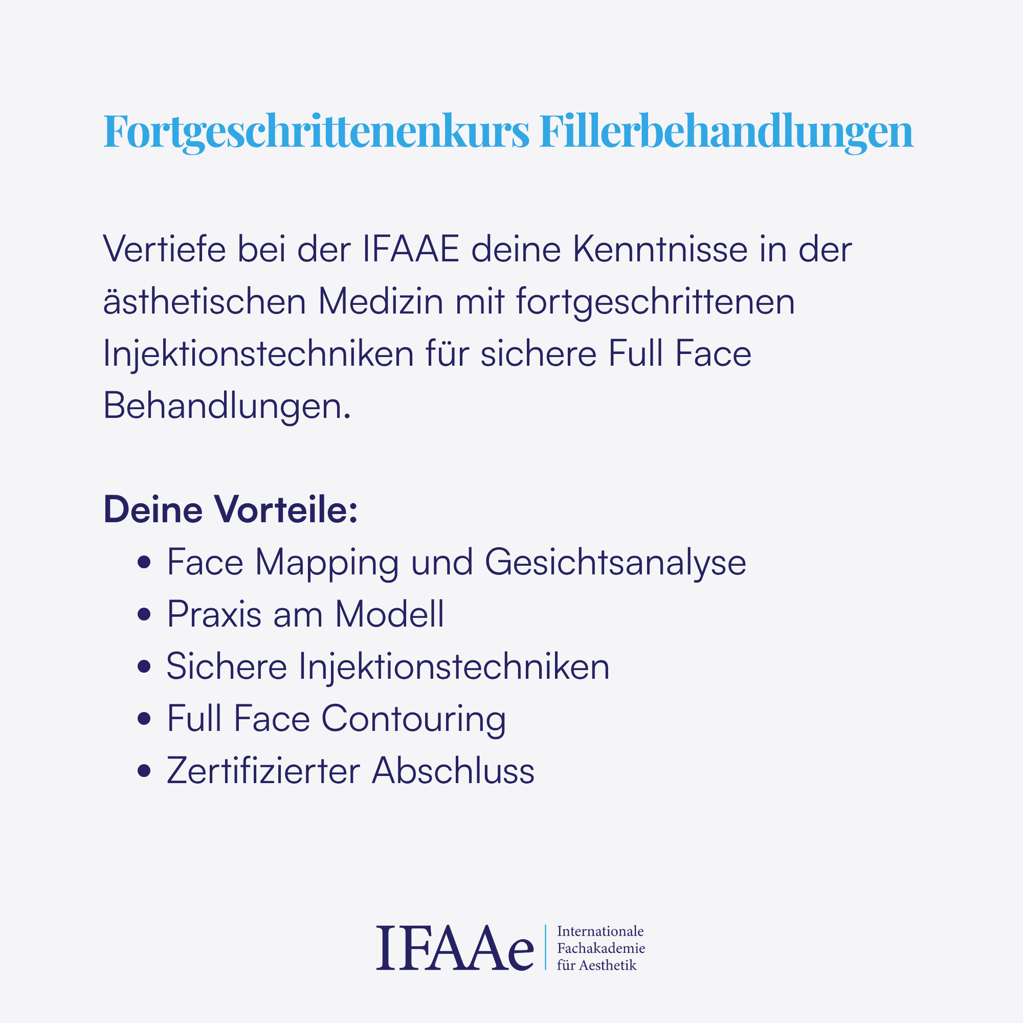 fillerbehandlung fortgeschrittenenkurs